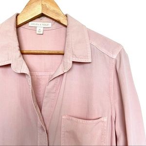 CHELSEA & VIOLET 3/4 Sleeve Pink Button-down Shirt Size Med